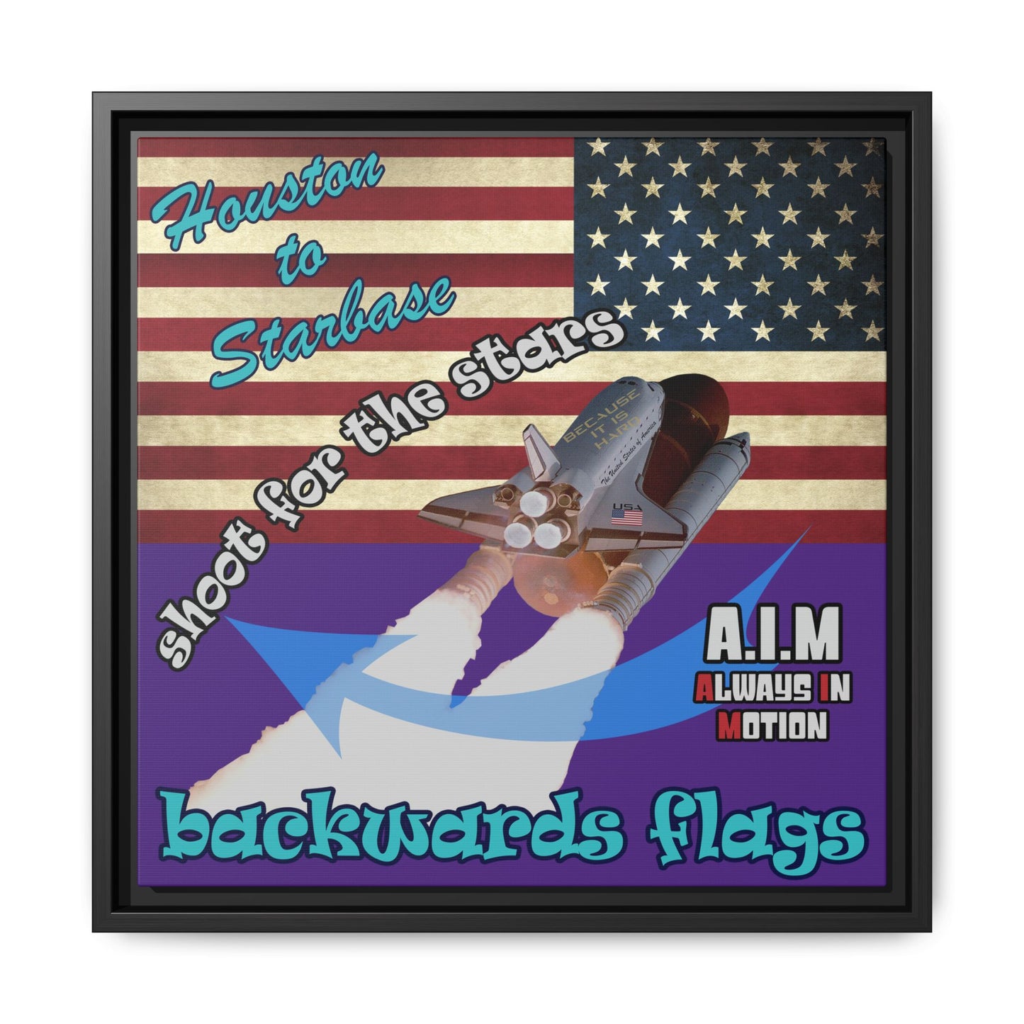 shoot for the stars - framed canvas art (purple)