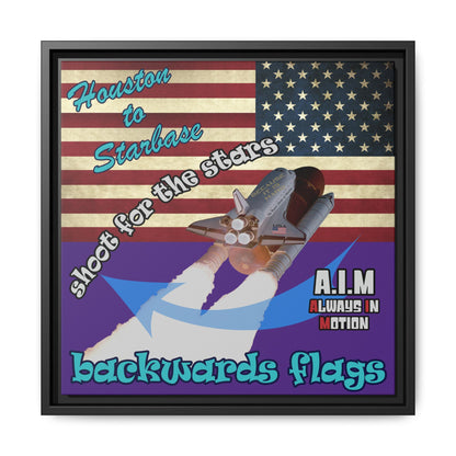shoot for the stars - framed canvas art (purple)