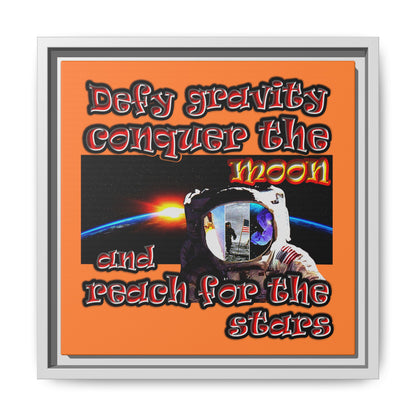 defy conquer reach - framed canvas art (crusta)