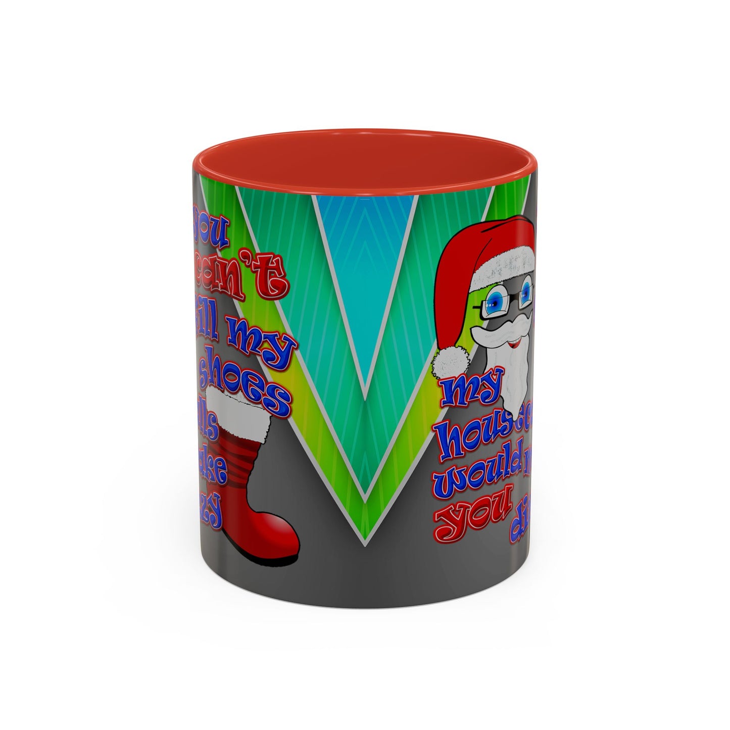 santa's shoes - Accent Mug (rainbow split)