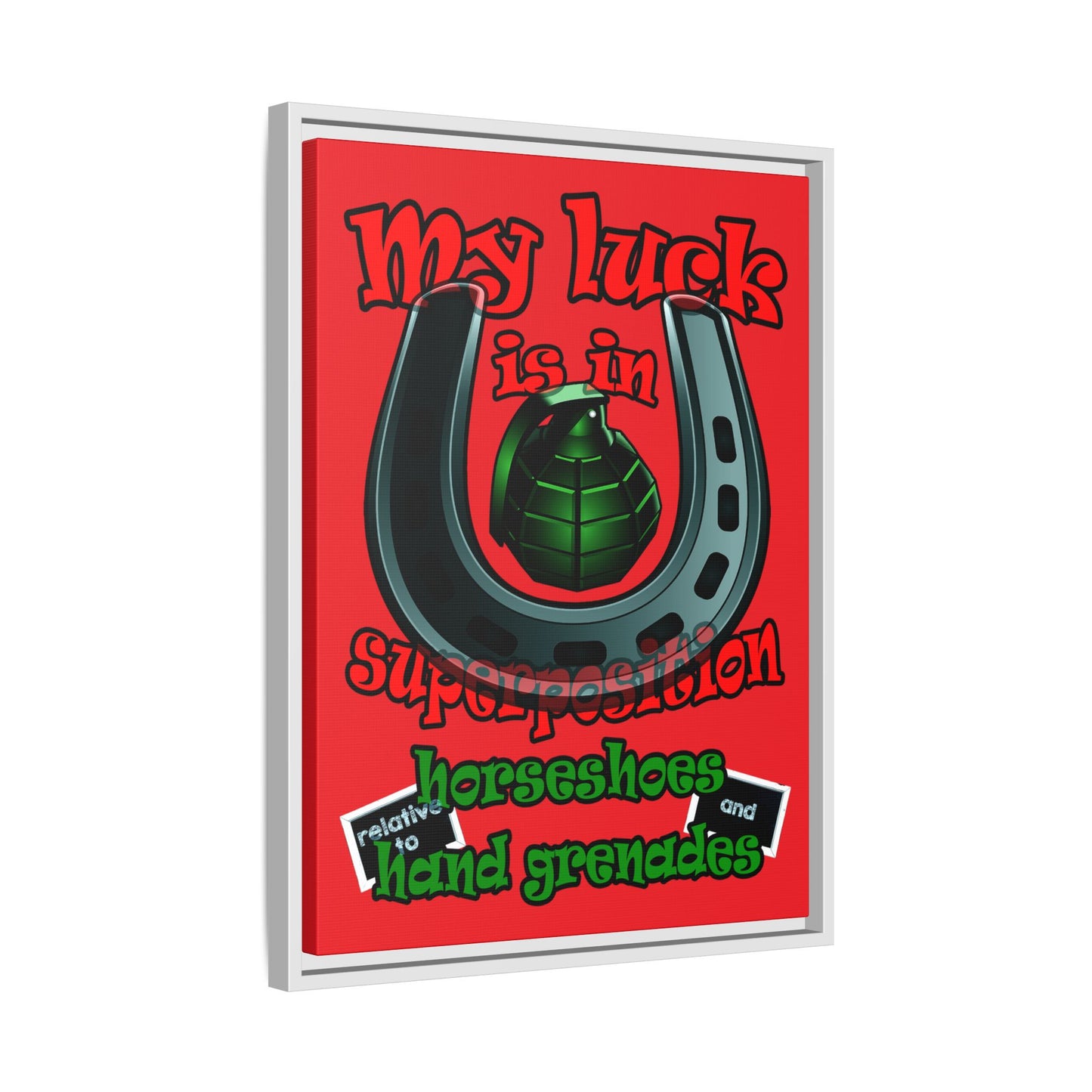 my luck - framed canvas art (red)