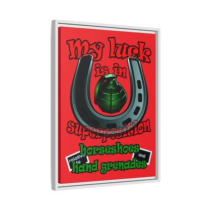 my luck - framed canvas art (red)
