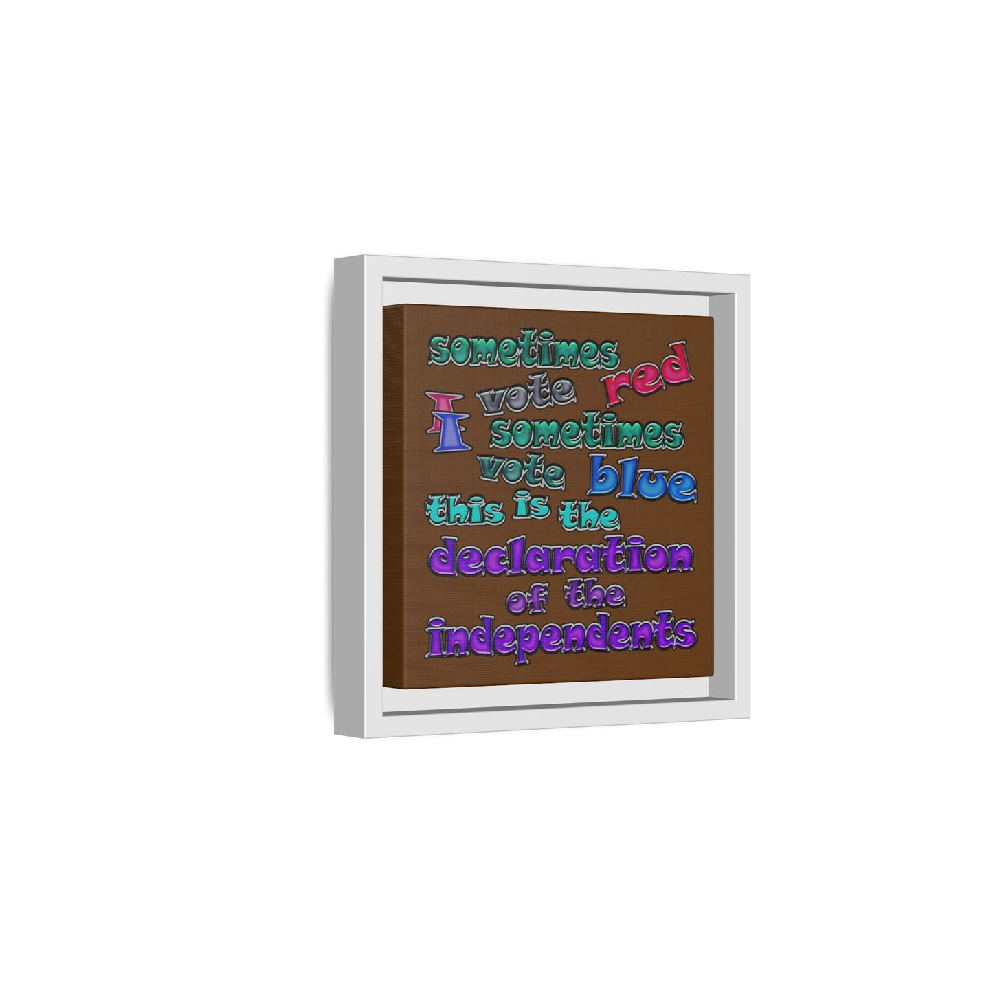 declaration of the independents - framed canvas art (brown)