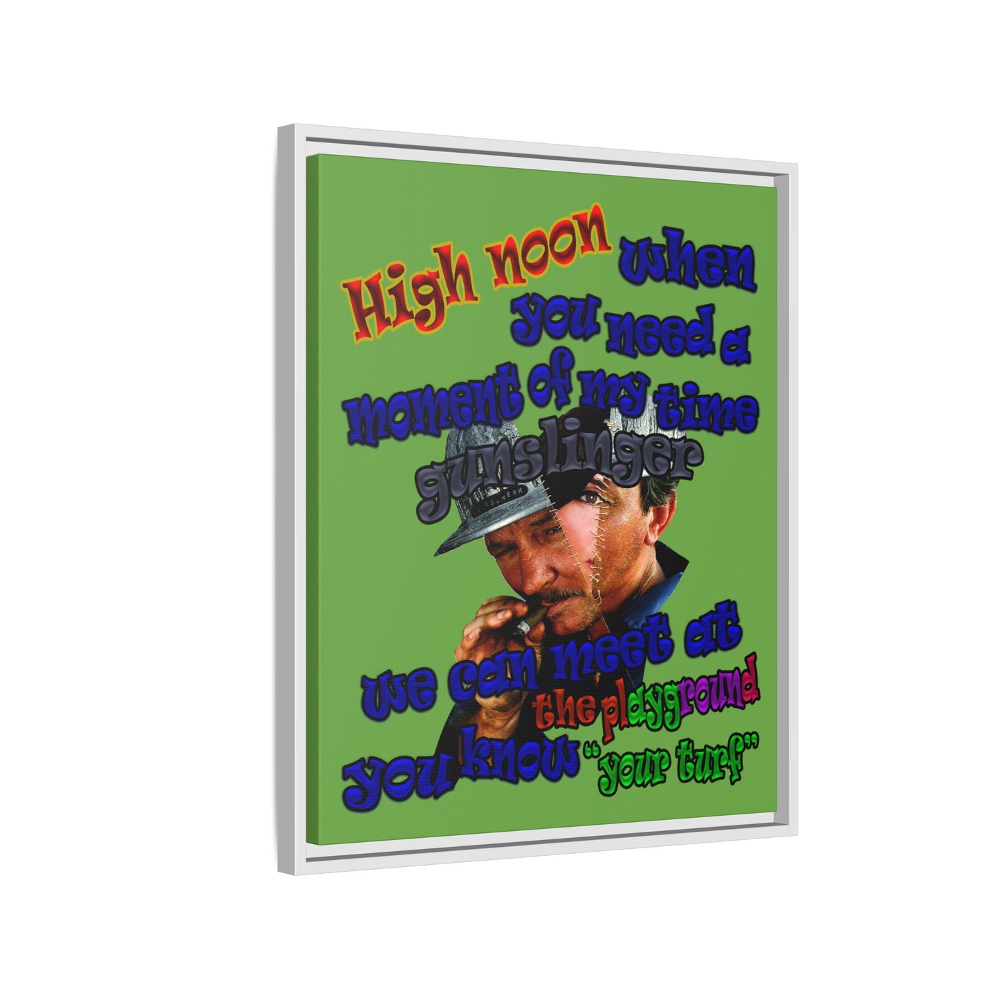 high noon - framed canvas art (green)