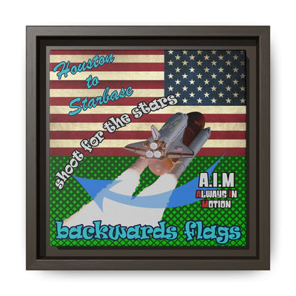 shoot for the stars - framed canvas art (logo green)