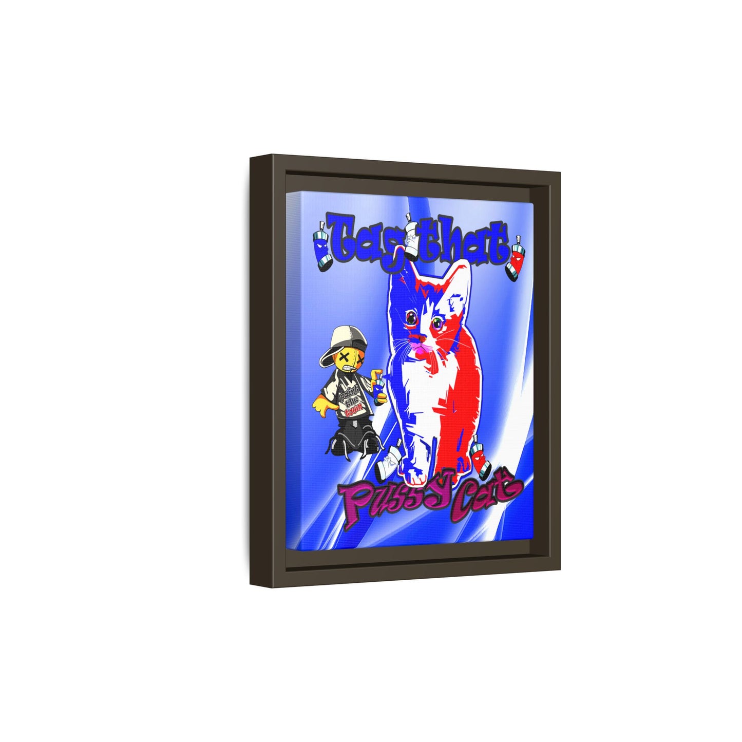 tag that - framed canvas art (blue-white wave)