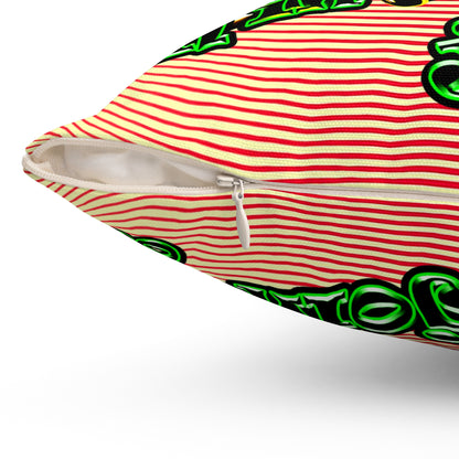 og - Spun Polyester Square Pillow - (yellow-orange wave)