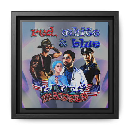 rw&b lives matter - framed canvas art (grey-pink wave)