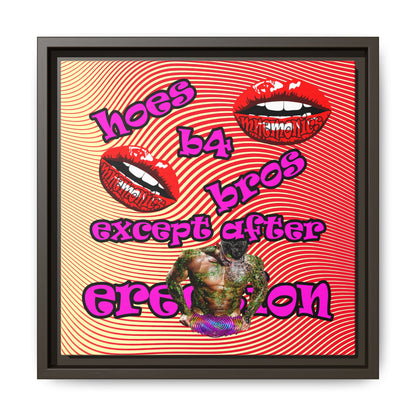 hoes b4 bros - framed canvas art (yellow-orange wave)