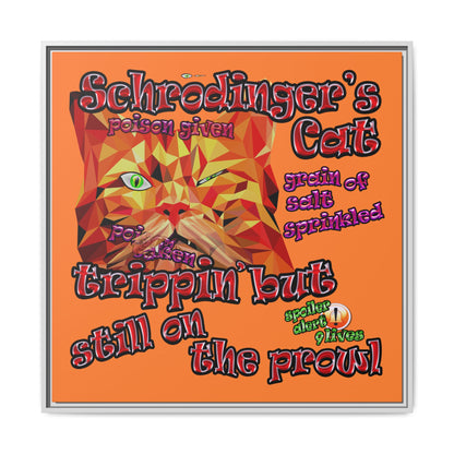 schrodinger's cat - framed canvas art (crusta)
