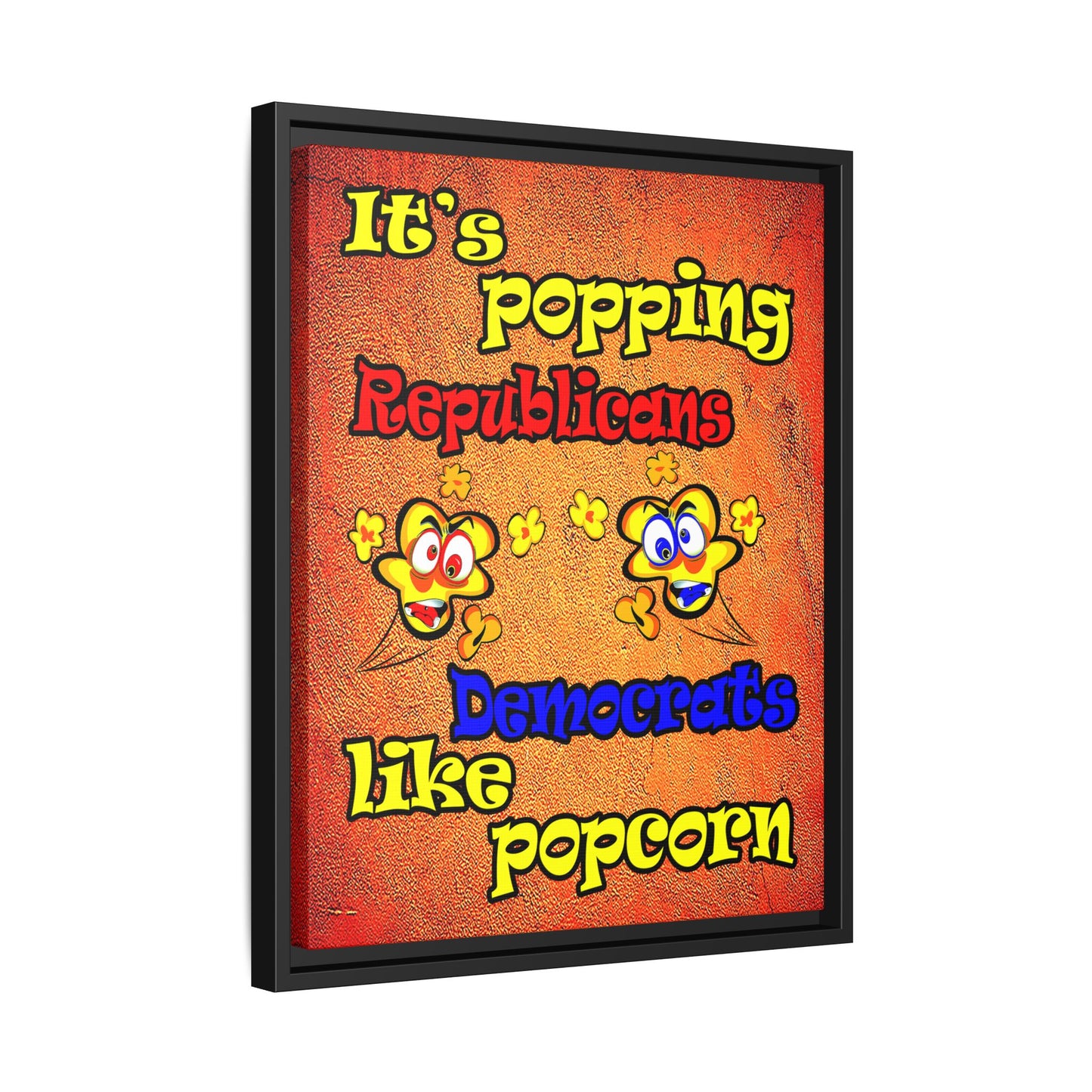 popping like popcorn - framed canvas art (burnt orange)