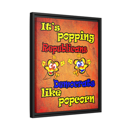 popping like popcorn - framed canvas art (burnt orange)