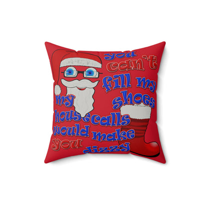 santa's shoes - Faux Suede Square Pillow - (dark red)