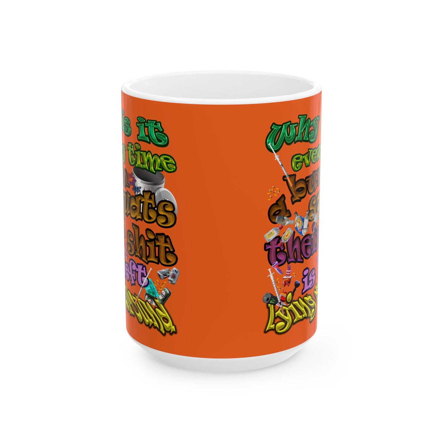the bum's shit - White Mug (orange)