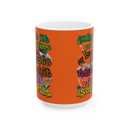 the bum's shit - White Mug (orange)