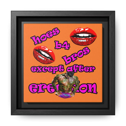 hoes b4 bros - framed canvas art (crusta)