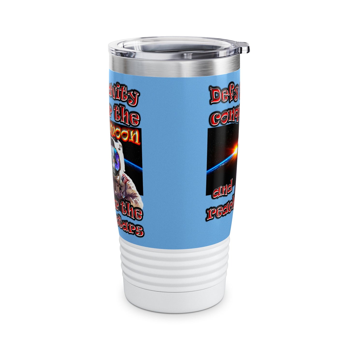 defy conquer reach - Ringneck Tumbler, 20oz (light blue)