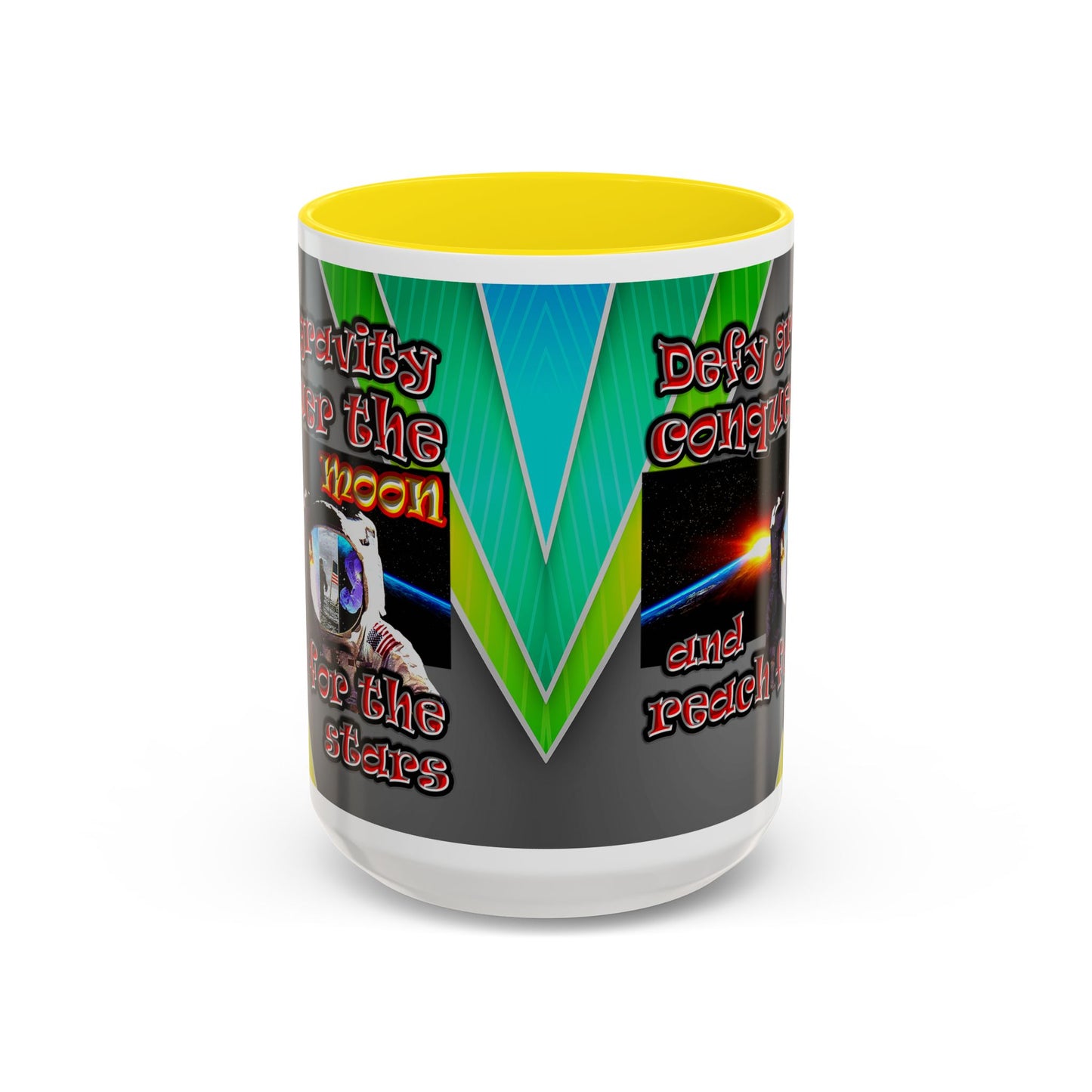 defy conquer reach - Accent Mug (rainbow split)