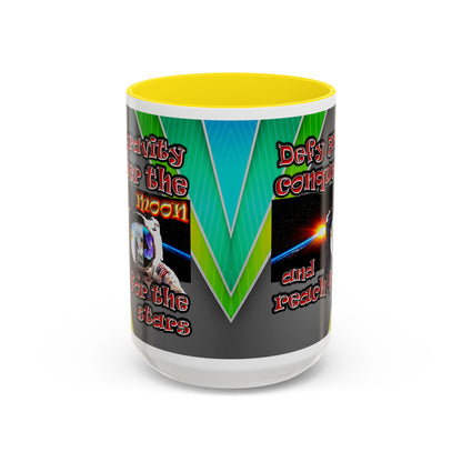 defy conquer reach - Accent Mug (rainbow split)