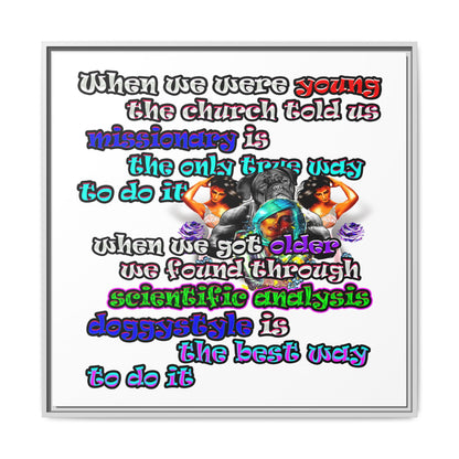 doggystyle - framed canvas art (white)