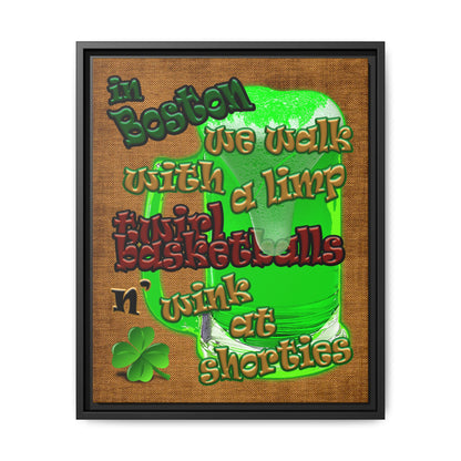 celtics logo - framed canvas art (brown papyrus)