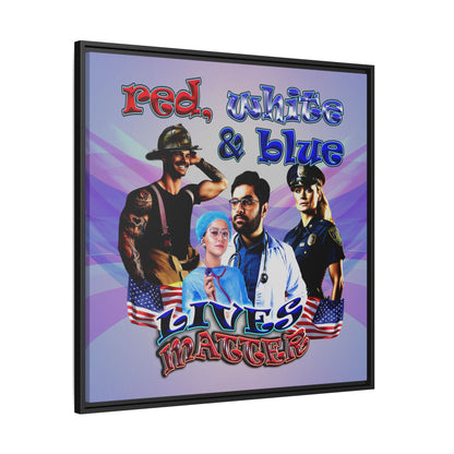 rw&b lives matter - framed canvas art (light blue-pink wave)