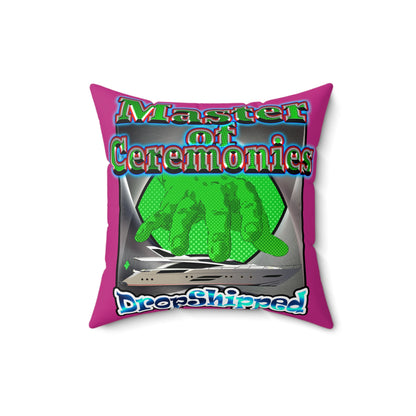 logo - Spun Polyester Square Pillow - (pink)