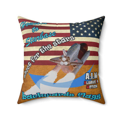 shoot for the stars - Spun Polyester Square Pillow - (dichromatic brown papyrus)