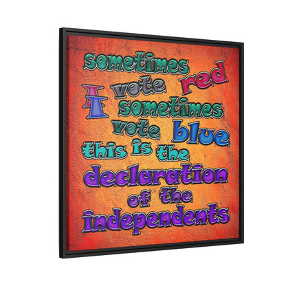 declaration of the independents - framed canvas art (burnt orange)