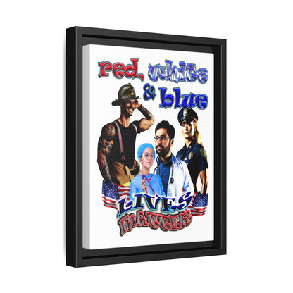 rw&b lives matter - framed canvas art (white)