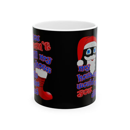 santa's shoes - White Mug (black)