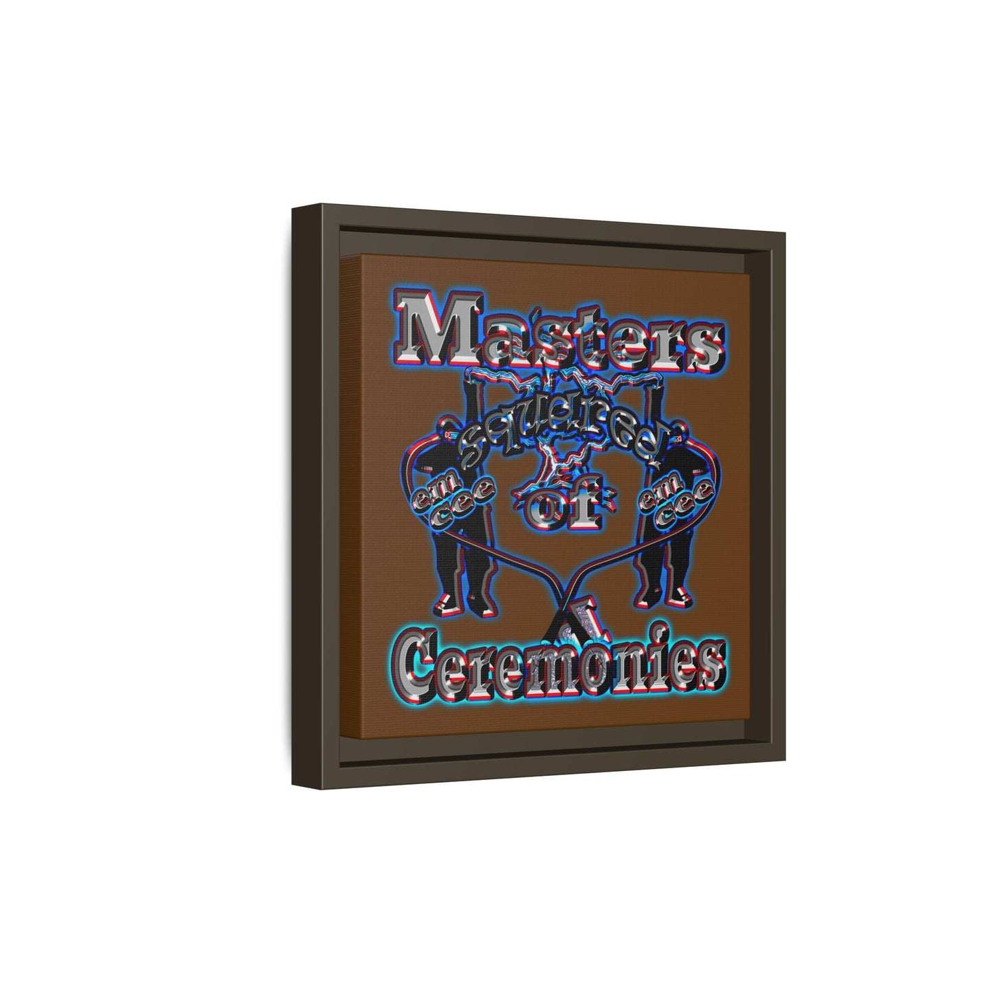 em cee squared - framed canvas art (brown)
