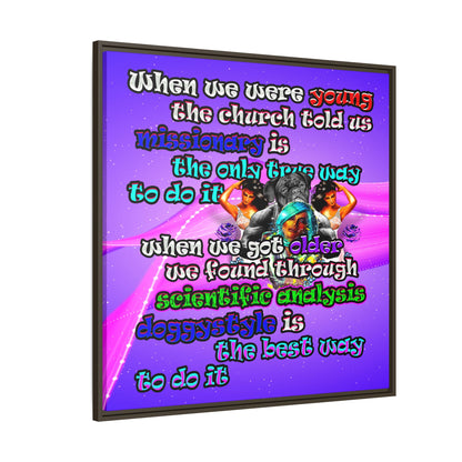 doggystyle - framed canvas art (purple-pink wave)