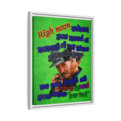 high noon - framed canvas art (green turf)