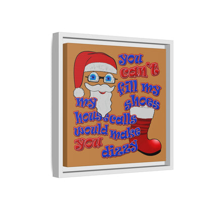 santa's shoes - framed canvas art (light brown)
