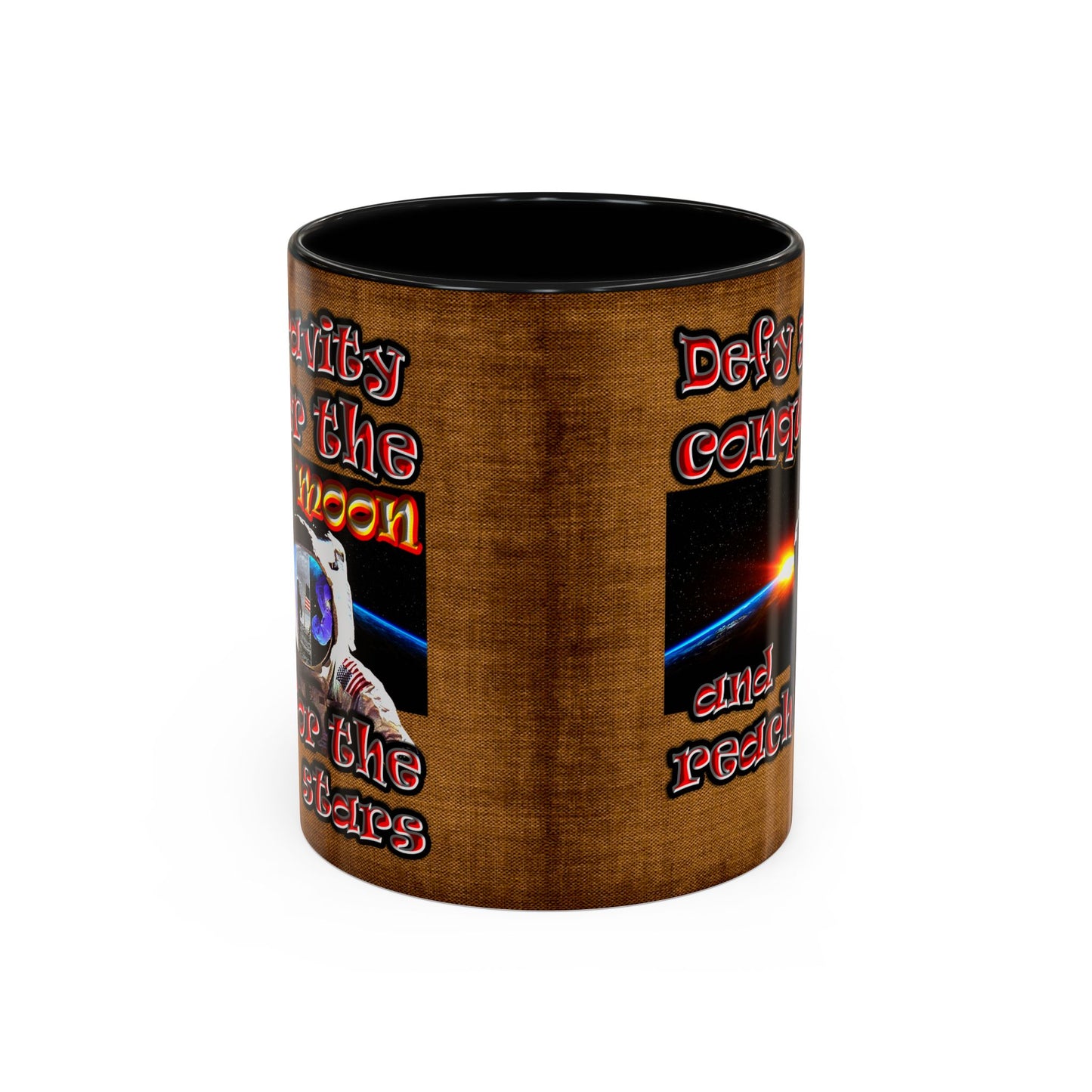 defy conquer reach - Accent Mug (brown papyrus)
