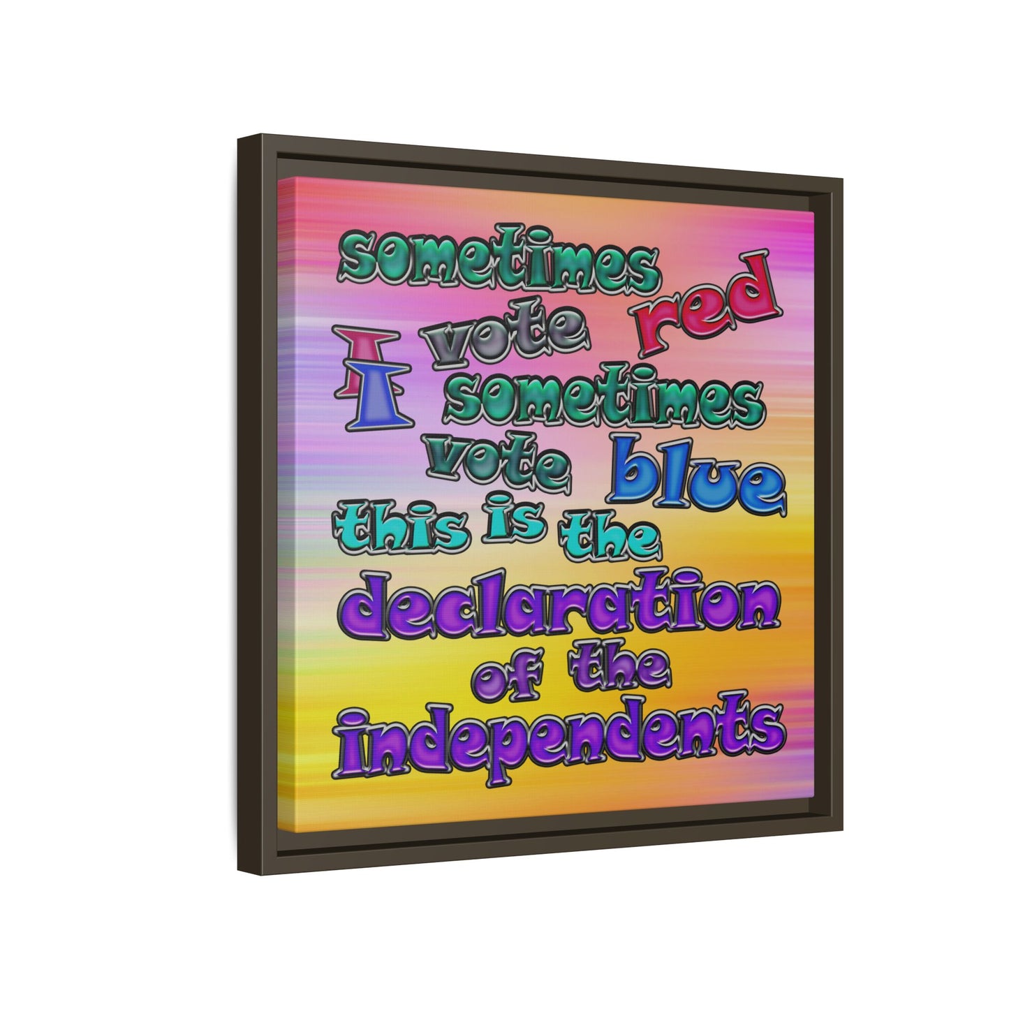 declaration of the independents - framed canvas art (color blur)