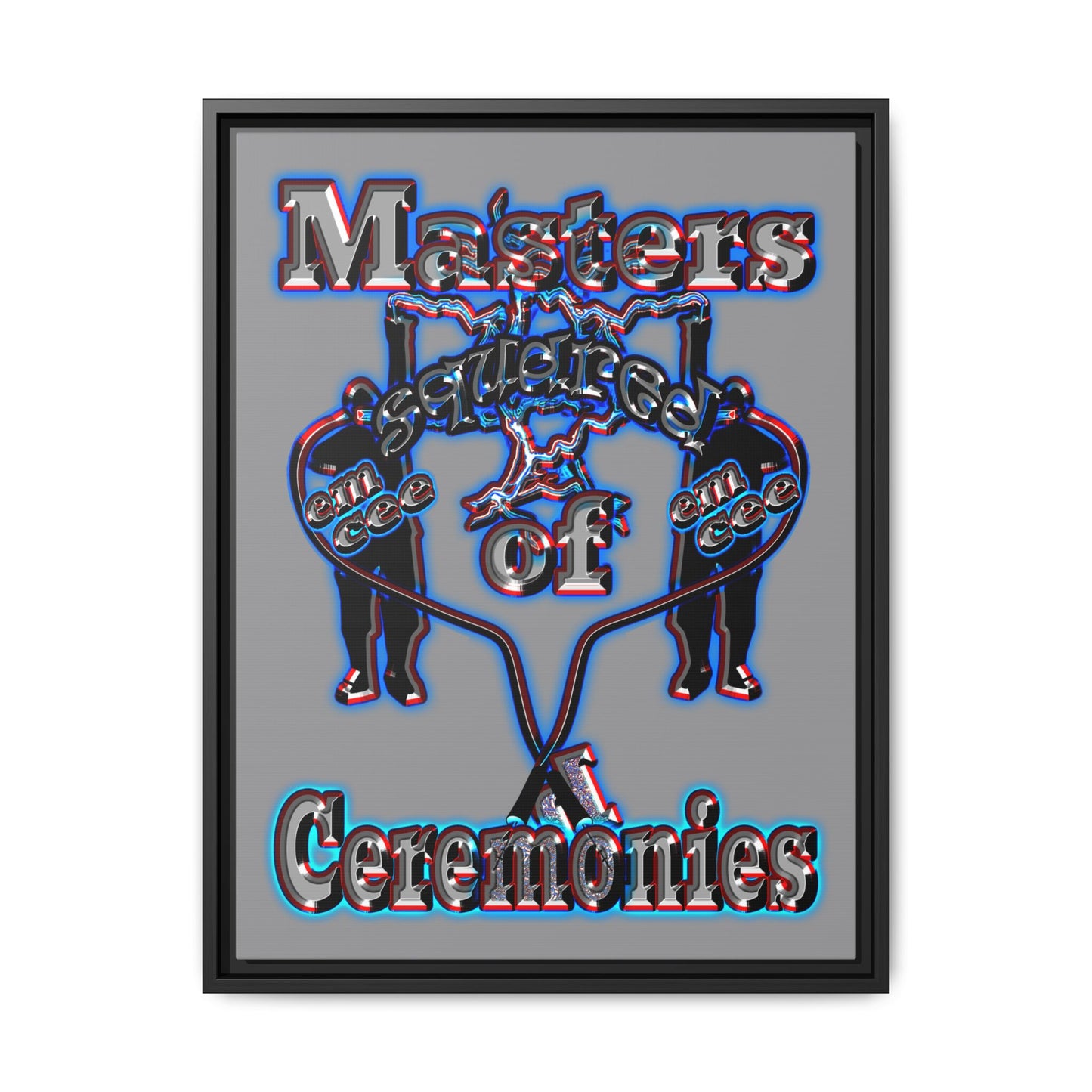 em cee squared - framed canvas art (grey)
