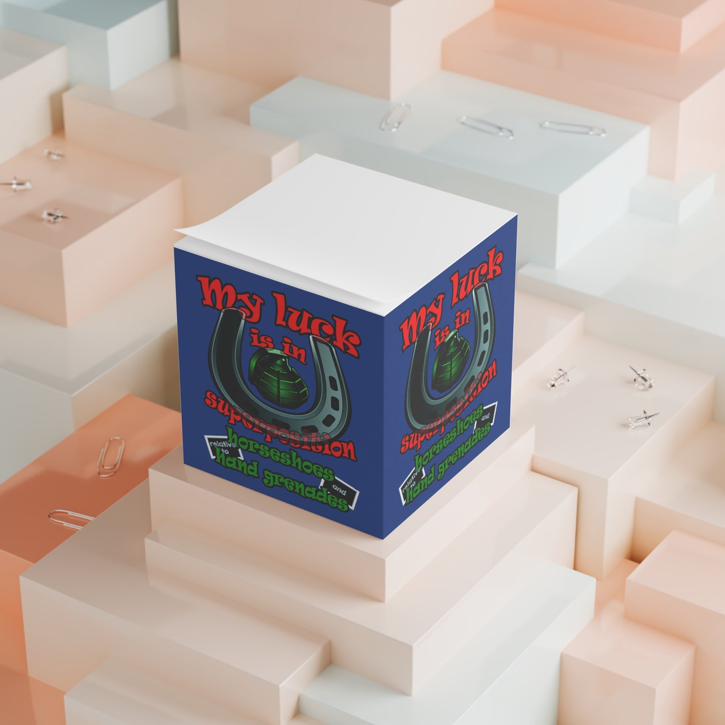my luck - note cube (dark blue)