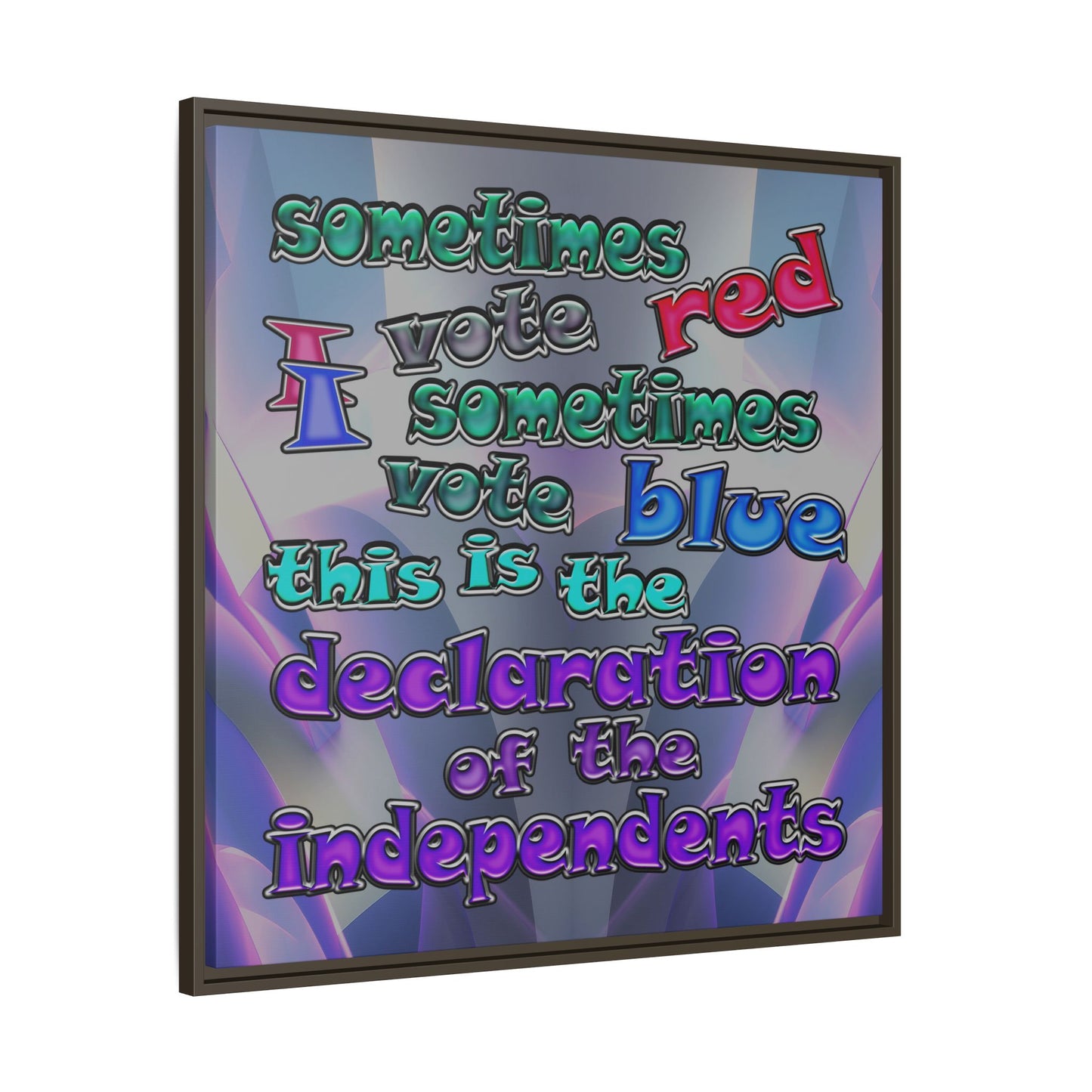 declaration of the independents - framed canvas art (grey-pink wave)