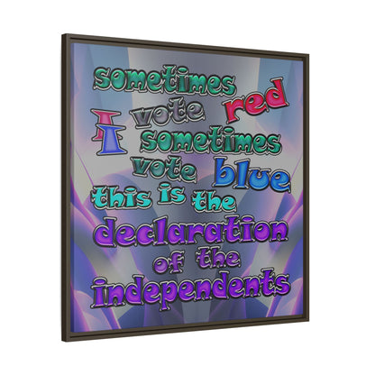 declaration of the independents - framed canvas art (grey-pink wave)