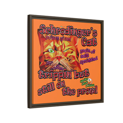 schrodinger's cat - framed canvas art (crusta)