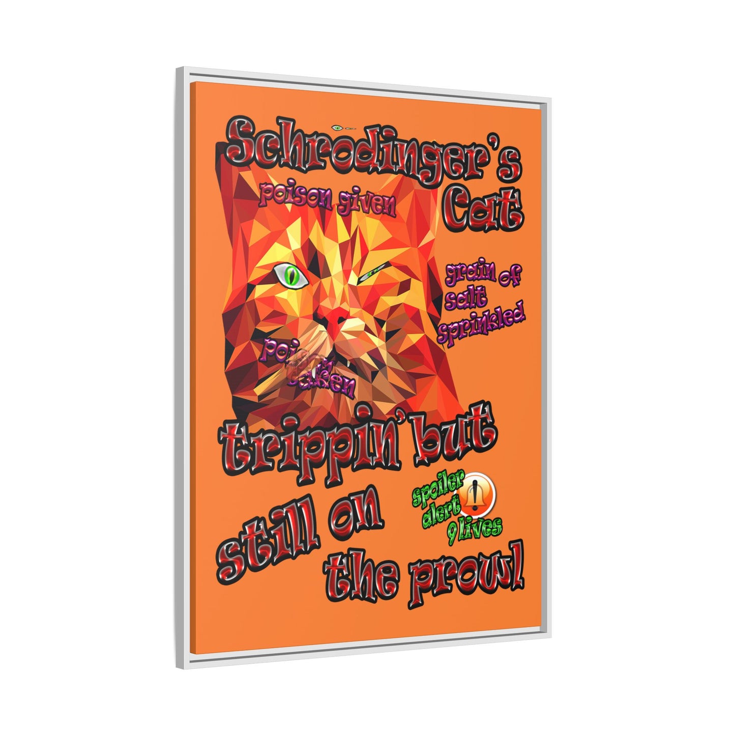schrodinger's cat - framed canvas art (crusta)