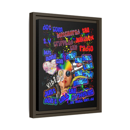 drop the beat - framed canvas art (black)