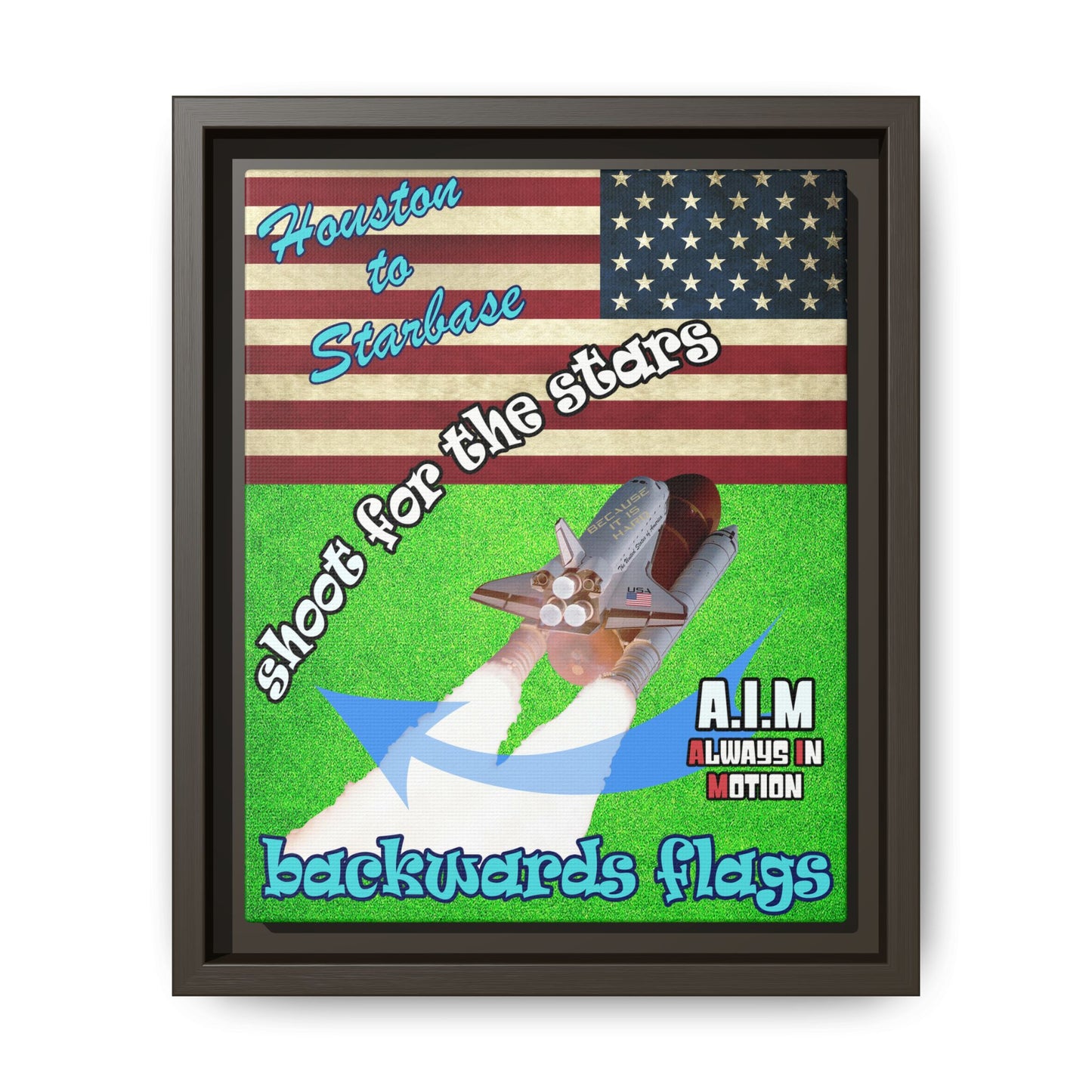 shoot for the stars - framed canvas art (green turf)