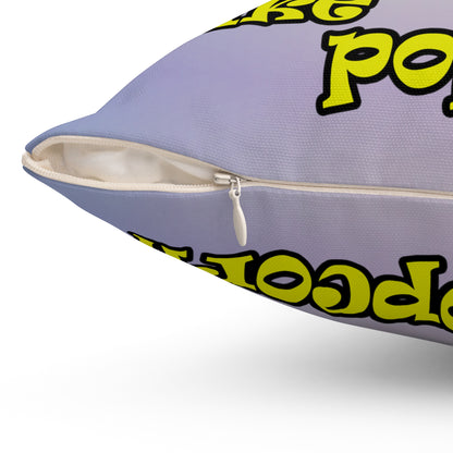 popping like popcorn - Spun Polyester Square Pillow - (light blue-pink wave)