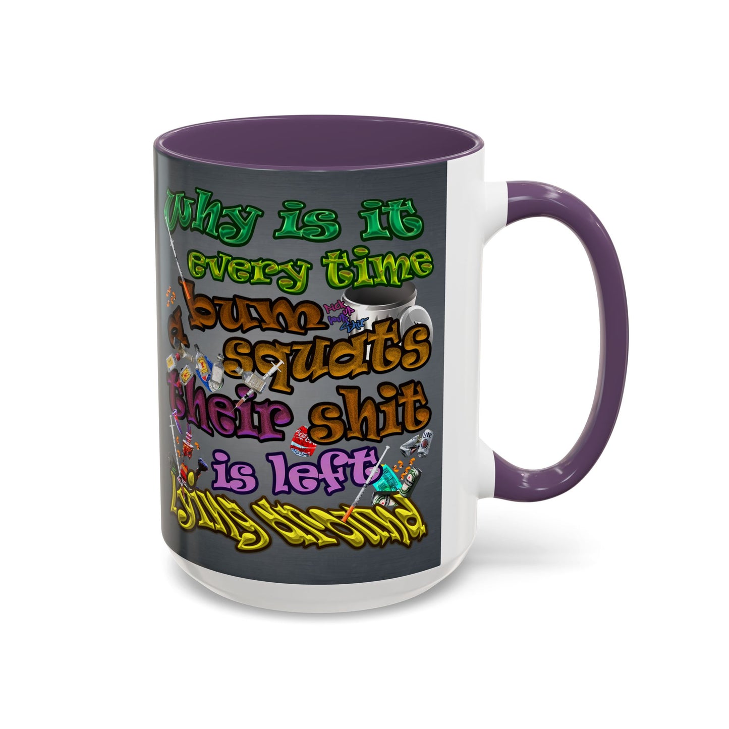 the bum's shit - Accent Mug (grey-light grey)
