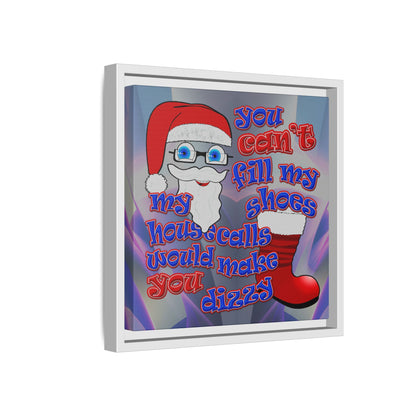 santa's shoes - framed canvas art (grey-pink wave)