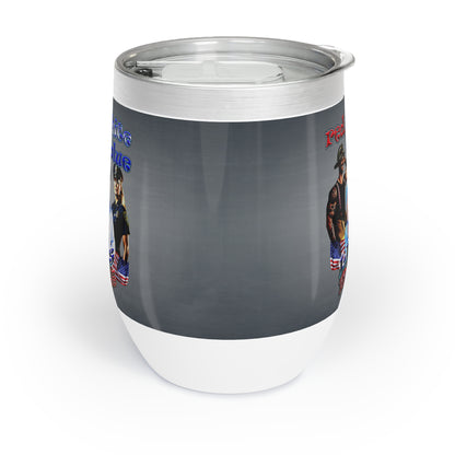 rw&b lives matter - Chill Wine Tumbler (grey-light grey)