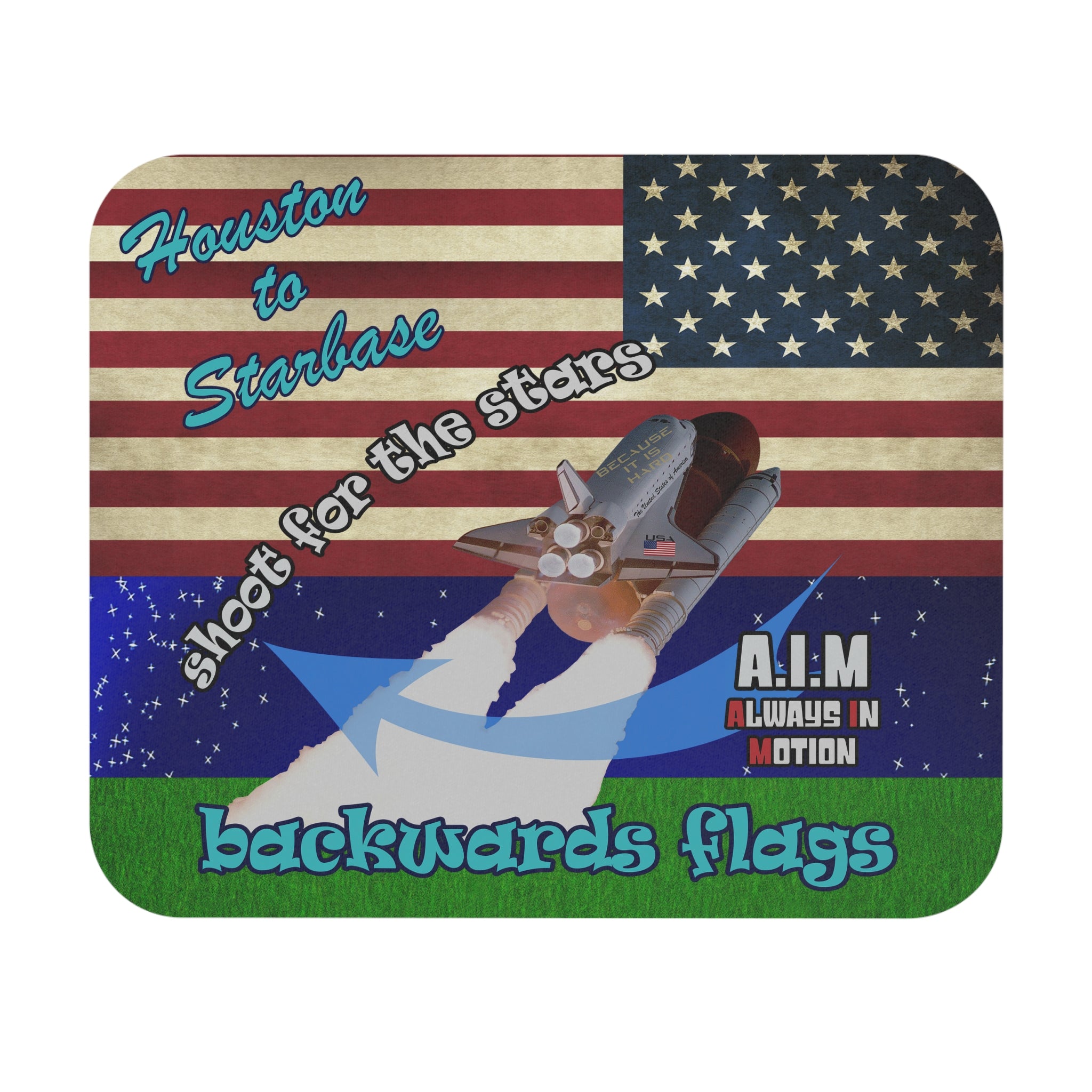 shoot for the stars - Mouse Pad (Rectangle) - ('snoops' background)